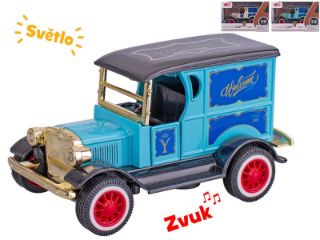 Obrázek z Auto 11cm kov, na baterie, zvuk, světlo, zpětný chod, 3dr, v krabičce 